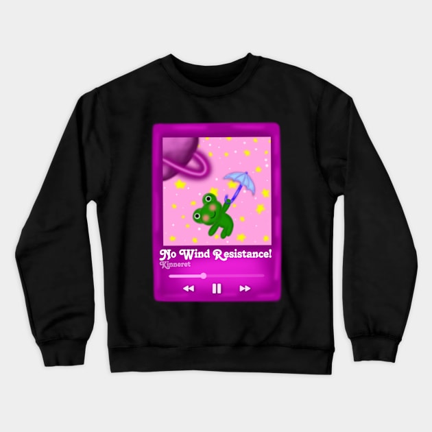 No Wind Resistance Floating Frog Design Crewneck Sweatshirt by SquishyBeeArt